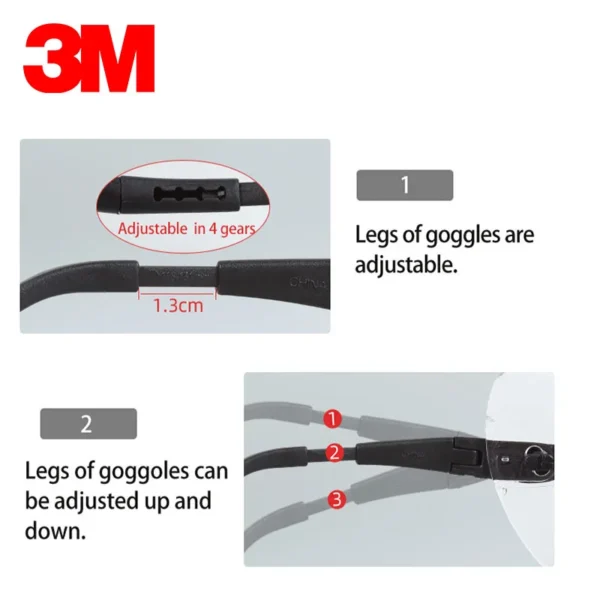 3M 12308 Multi-purpose goggles Genuine security 3M safety goggles Can be worn nearsighted glasses protect glasses - Image 6