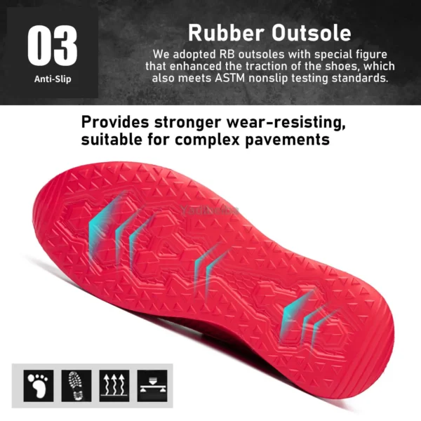 Steel Toe Safety Shoes for Men Women Lightweight Work Sneakers Puncture Proof Work Shoes Unisex Coustruction Safety Work Boots - Image 4
