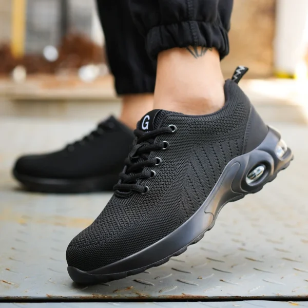 New Men Safety Shoes Anti-smash Anti-puncture Work Shoes Mesh Breathable Lightweight Work Sneakers Indestructible Slip-resistant - Image 2