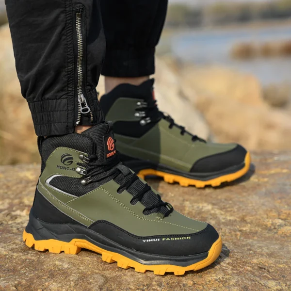 Rotary Buckle Men Work Boots Safety Steel Toe Safety Shoes Indestructible Shoes Anti-smash Puncture-Proof Work Shoes 38-47 - Image 3