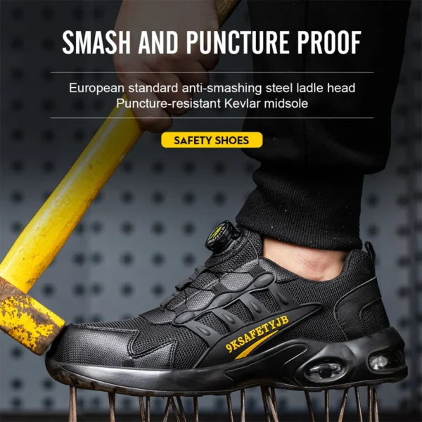 Men's Rotating Button Safety Shoes Steel Toe Work Sneakers Indestructible Shoes Puncture-Proof work Boots Air Cushion Men Boots - Image 4