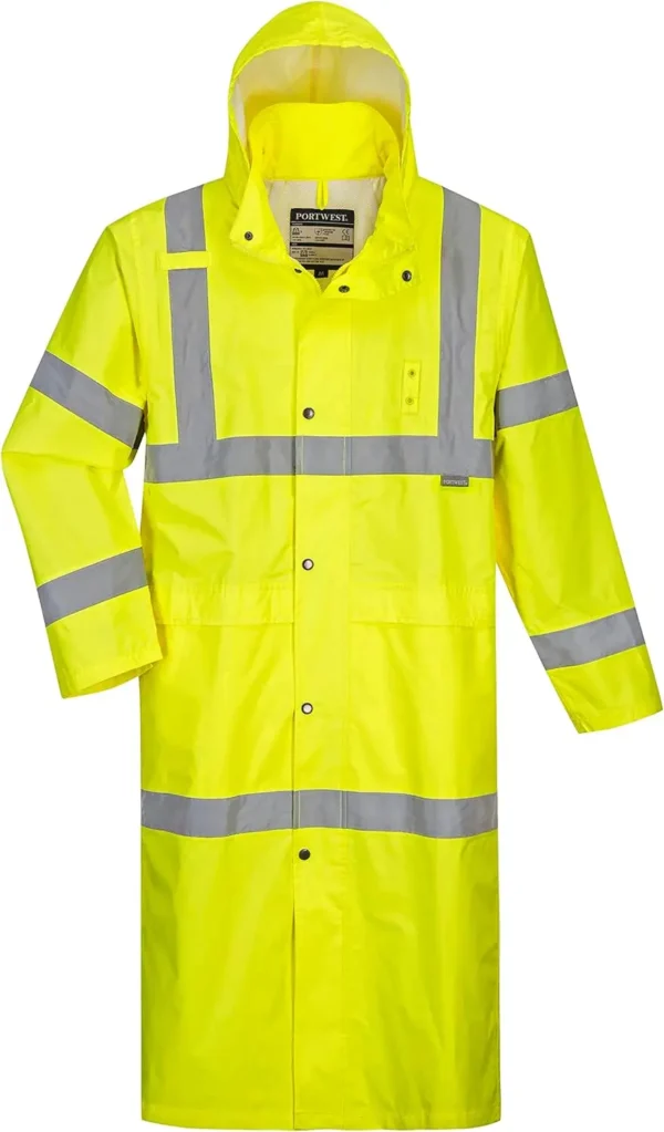 Stormguard UH445 Mens Classic Raincoat Waterproof Hi Vis Reflective Long Rain Jacket ANSI Class3Protective Outerwear Safety Gear - Image 2