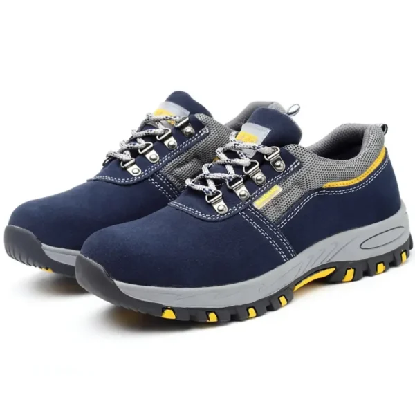 Mens Work leather Boot Safety Shoes Steel Toe Cap Puncture-Proof Work Sneakers Indestructible Work Shoes Men Shoes male kevlar - Image 4