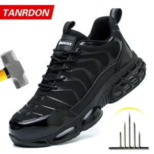 Summer Air Cushion Work Safety Shoes  Unisex Breathable Steel Toe Shoes with Anti-Piercing Protection Tactical Boots