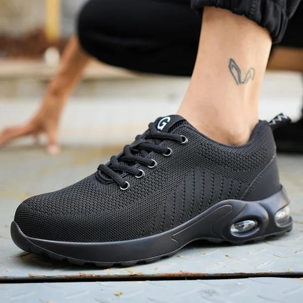 New Men Safety Shoes Anti-smash Anti-puncture Work Shoes Mesh Breathable Lightweight Work Sneakers Indestructible Slip-resistant - Image 5