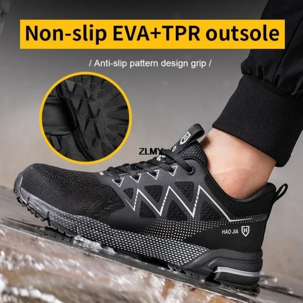 Anti-smash Safety Shoes Men Steel Toe Sneakers Puncture Proof Breathable Work Boots Man Fashion Construction Protective Footwear - Image 5