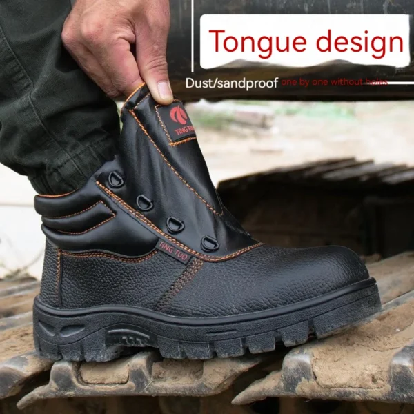 Wear-resisting Men Work Safety Boots Anti-smash Anti-puncture Work Sneakers Waterproof Boots Indestructible Protective Work Boot - Image 5