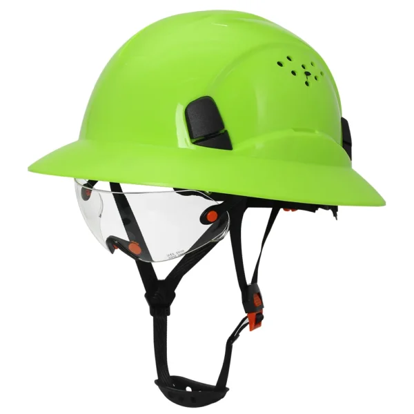 CE Carbon Fiber Full Brim Safety Helmets with Goggles Anti-Collision Construction Hard Hat ANSI Engineer Breathable Work Cap - Image 8