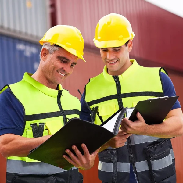 Custom LOGO Safety Vest for Men Work Vest with Pockets and Zipper Safety Construction Two Tone Workwear Vest Volunteer Uniform - Image 5