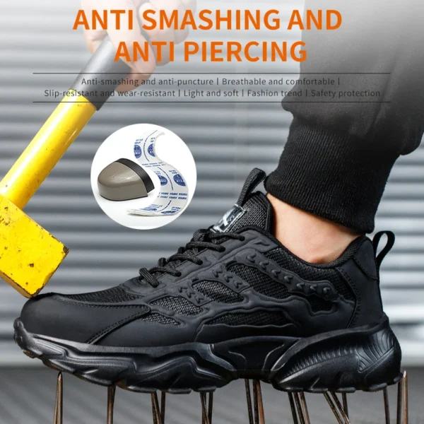 Work Safety Shoes For Men Lightweight Protective Work Sneakers Lightweight Men Shoes Breathable Shoes Anti-Puncture Work Shoe - Image 3