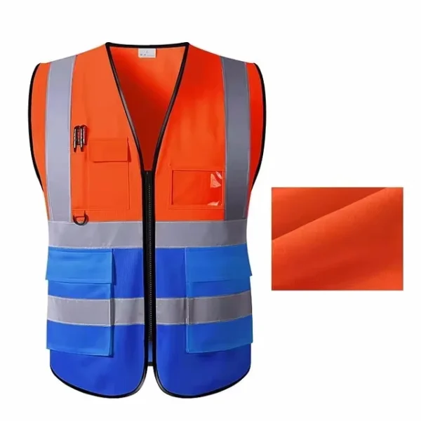 Summer Unisex Safety Vest with Pockets and Zipper Durable Mesh Material Ideal for Construction Outdoor Workers - Image 14