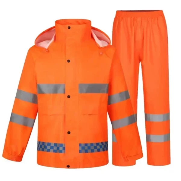 Reflective Raincoat Rainpants Set Traffic Health Patrol Outdoor Mountaineering Split Safety Waterproof Cloak Rain Gear Raincoat - Image 7