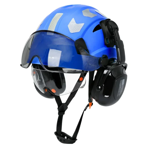 CE Construction Safety Helmet With Visor Built In Goggles Earmuffs Reflective Stickers For Engineer ABS Hard Hat ANSI Industrial - Image 19
