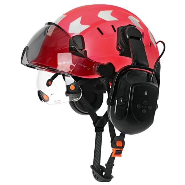 Construction Safety Helmet With Bluetooth 5.0 Noise Reduction Earmuffs For Engineer ABS HardHat with Visors  Industrial Hat ANSI - Image 19