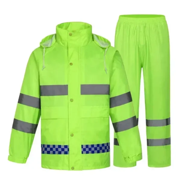 Reflective Raincoat Rainpants Set Traffic Health Patrol Outdoor Mountaineering Split Safety Waterproof Cloak Rain Gear Raincoat - Image 6