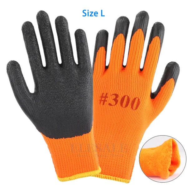 1Pair Winter Waterproof Work Safety Thermal Gloves Anti-Slip Grip Rubber Garden Gloves For Worker Builder Hands Protection - Image 13