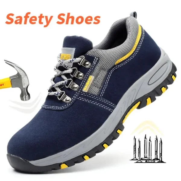 Mens Work leather Boot Safety Shoes Steel Toe Cap Puncture-Proof Work Sneakers Indestructible Work Shoes Men Shoes male kevlar - Image 6