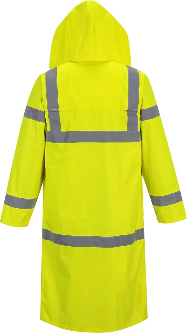 Stormguard UH445 Mens Classic Raincoat Waterproof Hi Vis Reflective Long Rain Jacket ANSI Class3Protective Outerwear Safety Gear - Image 3