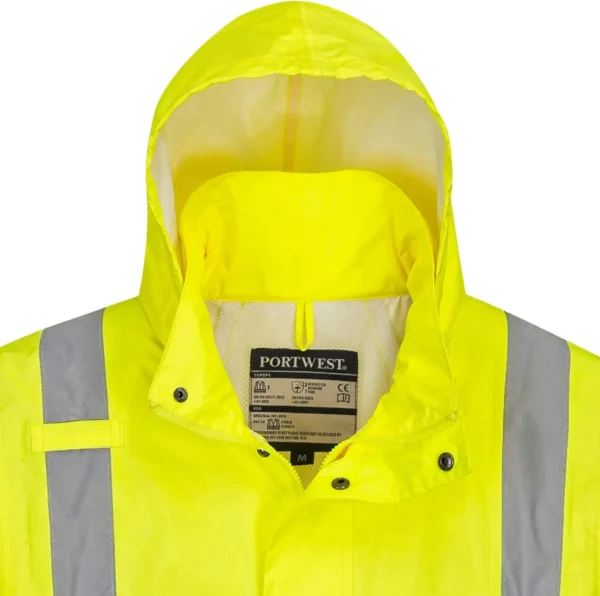 Stormguard UH445 Mens Classic Raincoat Waterproof Hi Vis Reflective Long Rain Jacket ANSI Class3Protective Outerwear Safety Gear - Image 6