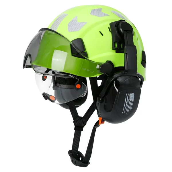 CE Construction Safety Helmet With Visor Built In Goggle Earmuffs For Engineer Hard Hat ANSI Industrial Work Cap Head Protection - Image 16