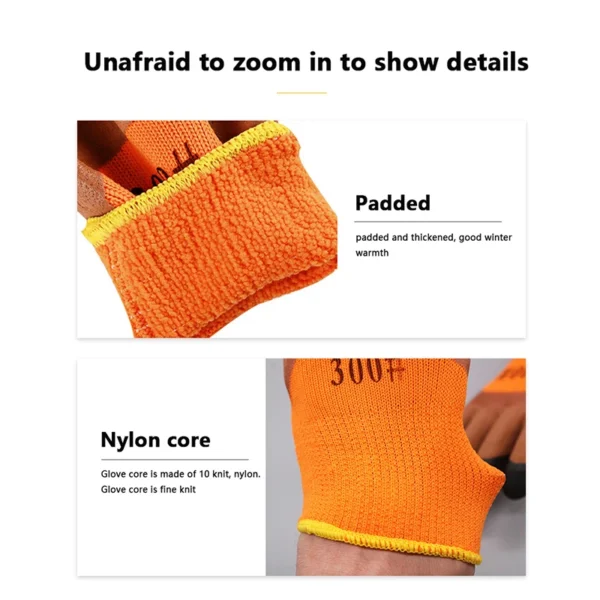 1 Pairs Work Gloves For PU Palm Coating Safety Protective Glove Nitrile Professional Safety Suppliers Thickened And Warm - Image 5