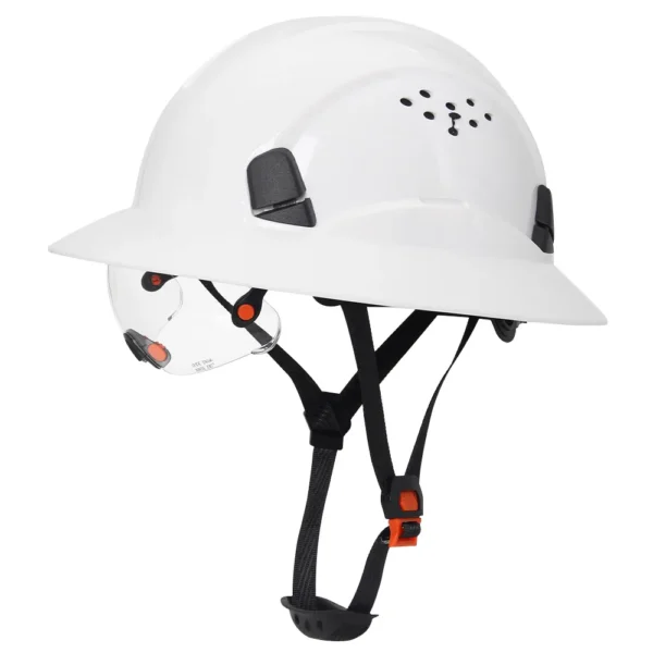 CE Carbon Fiber Full Brim Safety Helmets with Goggles Anti-Collision Construction Hard Hat ANSI Engineer Breathable Work Cap - Image 9