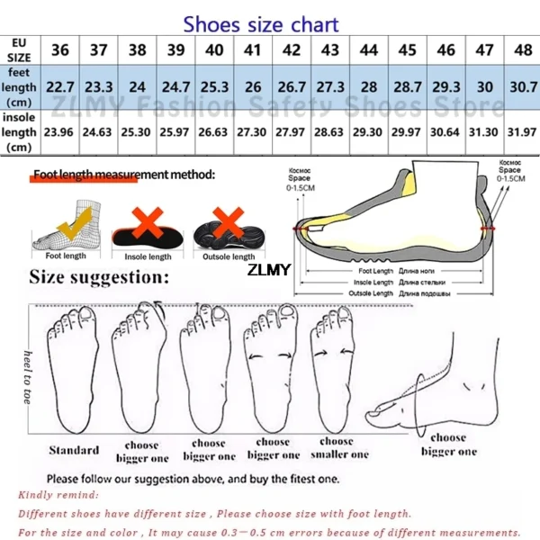 Anti-smash Safety Shoes Men Steel Toe Sneakers Puncture Proof Breathable Work Boots Man Fashion Construction Protective Footwear - Image 6