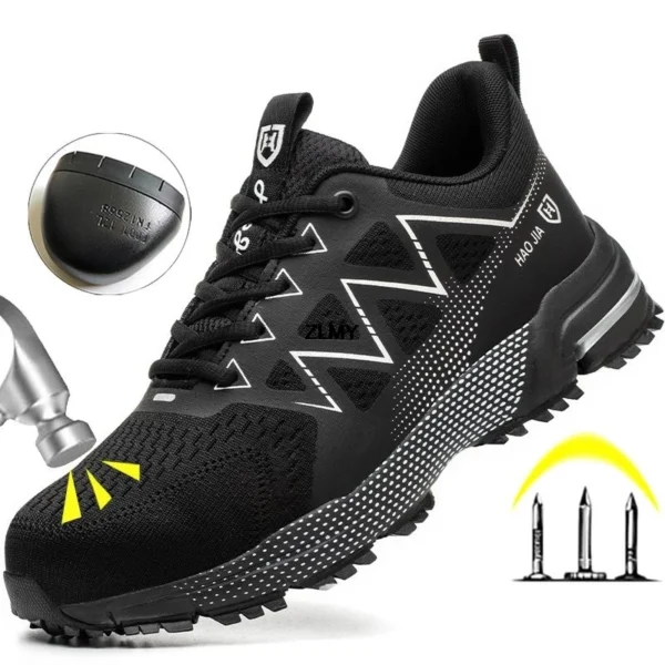 Anti-smash Safety Shoes Men Steel Toe Sneakers Puncture Proof Breathable Work Boots Man Fashion Construction Protective Footwear - Image 3