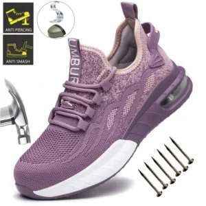 Women Safety Shoes For Work Safety Boots Breathable Steel Toe  Puncture Proof Sport Work Sneakers Construction Tactical Boots