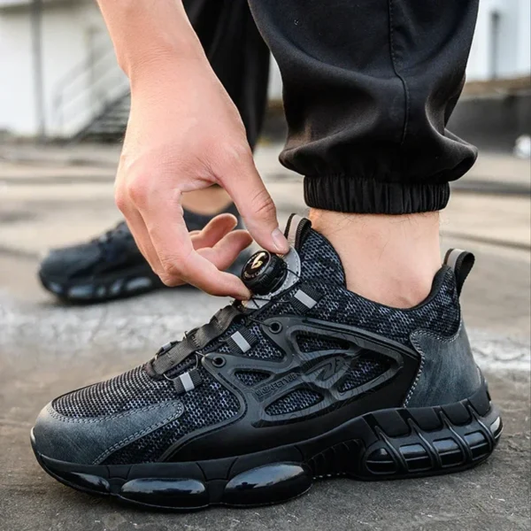 New Rotating Button Work Sneakers Safety Shoes Men Steel Toe Shoes Work Protective Men Boots Indestructible Shoes Puncture-Proof - Image 6