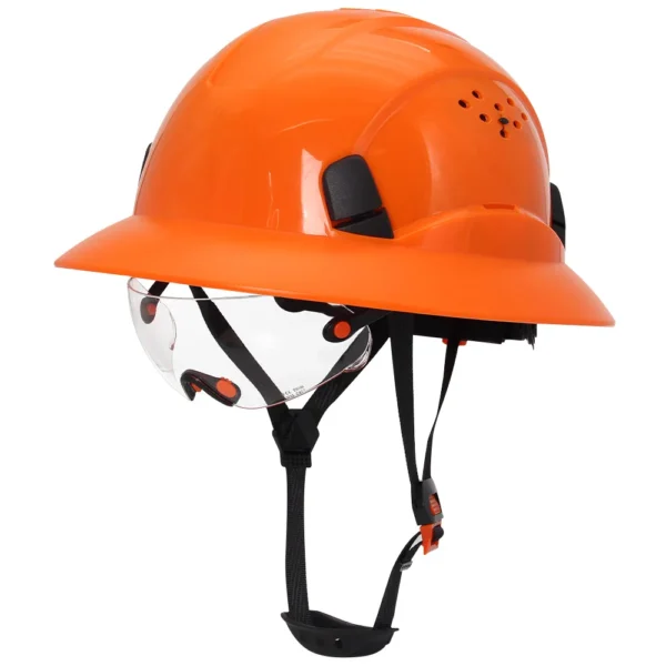 CE Carbon Fiber Full Brim Safety Helmets with Goggles Anti-Collision Construction Hard Hat ANSI Engineer Breathable Work Cap - Image 7