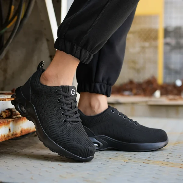 New Men Safety Shoes Anti-smash Anti-puncture Work Shoes Mesh Breathable Lightweight Work Sneakers Indestructible Slip-resistant - Image 4