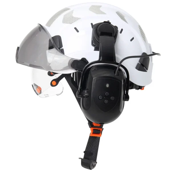Construction Safety Helmet With Bluetooth 5.0 Noise Reduction Earmuffs For Engineer ABS HardHat with Visors  Industrial Hat ANSI - Image 14