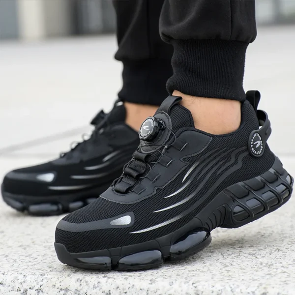 Rotary Buckle Work Safety Shoes For Men and Women Air Soft Sole Lightweight Protective Work Sneakers Men Breathable Boots - Image 2
