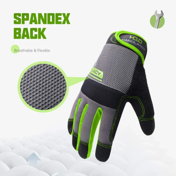 HANDLANDY Work safety Gloves, Utility Safety Mechanic Working Gloves Touch Screen, Flexible Breathable Yard Work Gloves - Image 4