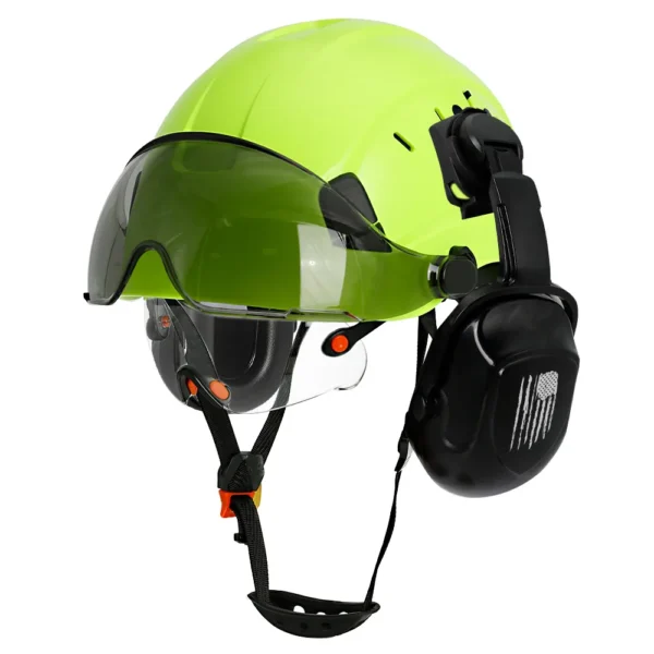 CE Construction Safety Helmet With Visor Built In Goggle Earmuffs For Engineer Hard Hat ANSI Industrial Work Cap Head Protection - Image 9