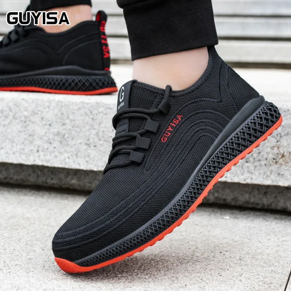 GUYISA men's safety shoes with steel toe caps, anti smashing and anti piercing rubber soles, wear-resistant and soft, long weari - Image 4