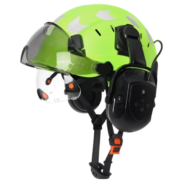 Construction Safety Helmet With Bluetooth 5.0 Noise Reduction Earmuffs For Engineer ABS HardHat with Visors  Industrial Hat ANSI - Image 15