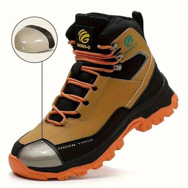Rotary Buckle Men Work Boots Safety Steel Toe Safety Shoes Indestructible Shoes Anti-smash Puncture-Proof Work Shoes 38-47 - Image 2