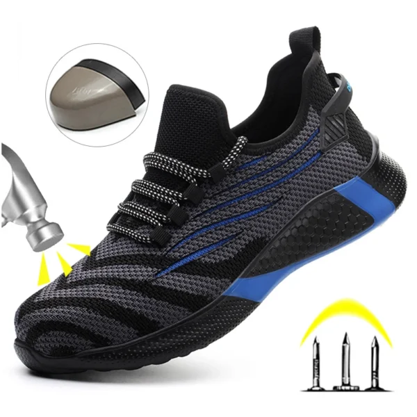 Men Work Safety Shoes Anti-puncture Working Sneakers Male Indestructible Work Shoes Men Boots Lightweight Men Shoes Safety Boots - Image 2