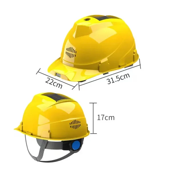 Solar Fan Construction Safety Helmet with 2 Fans Air Condition LED Headlight Rechargeable Battery Power Bank Solar Panel Vents - Image 5