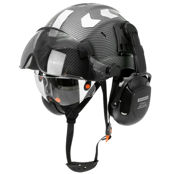 CE Construction Safety Helmet With Visor Built In Goggle Earmuffs For Engineer Hard Hat ANSI Industrial Work Cap Head Protection - Image 17