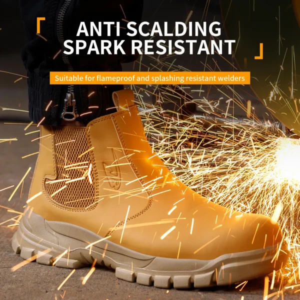 Waterproof Men's Safety Work Boots Steel Toe Shoes Anti Impact And Anti-Puncture Outdoor Adventure Hiking Tactical Boots - Image 2