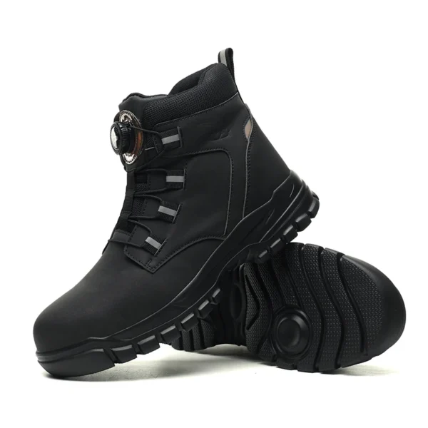 Rotating Button Work Shoes for Men Anti Puncture Work Sneakers Waterproof Work Safety Shoes Non Slip Steel Toe Tactical Boots - Image 5
