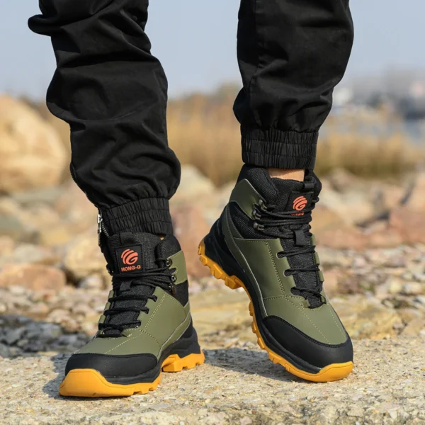 Rotary Buckle Men Work Boots Safety Steel Toe Safety Shoes Indestructible Shoes Anti-smash Puncture-Proof Work Shoes 38-47 - Image 5