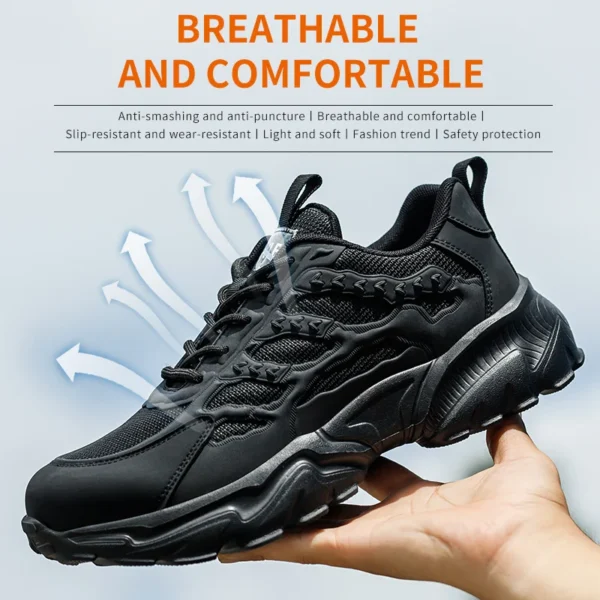 Work Safety Shoes For Men Lightweight Protective Work Sneakers Lightweight Men Shoes Breathable Shoes Anti-Puncture Work Shoe - Image 6