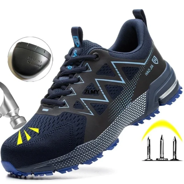 Anti-smash Safety Shoes Men Steel Toe Sneakers Puncture Proof Breathable Work Boots Man Fashion Construction Protective Footwear - Image 2