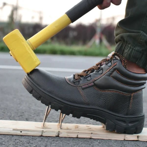 Wear-resisting Men Work Safety Boots Anti-smash Anti-puncture Work Sneakers Waterproof Boots Indestructible Protective Work Boot - Image 6