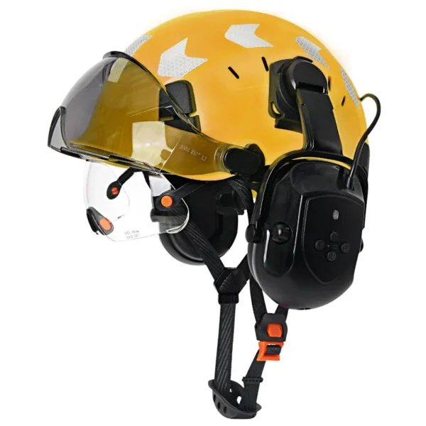 Construction Safety Helmet With Bluetooth 5.0 Noise Reduction Earmuffs For Engineer ABS HardHat with Visors  Industrial Hat ANSI - Image 20