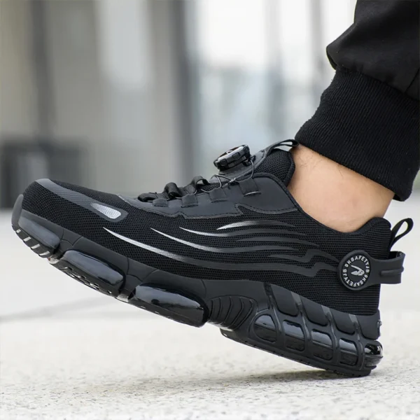 Rotary Buckle Work Safety Shoes For Men and Women Air Soft Sole Lightweight Protective Work Sneakers Men Breathable Boots - Image 3